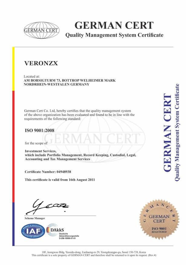 Vaxance certificate of registration